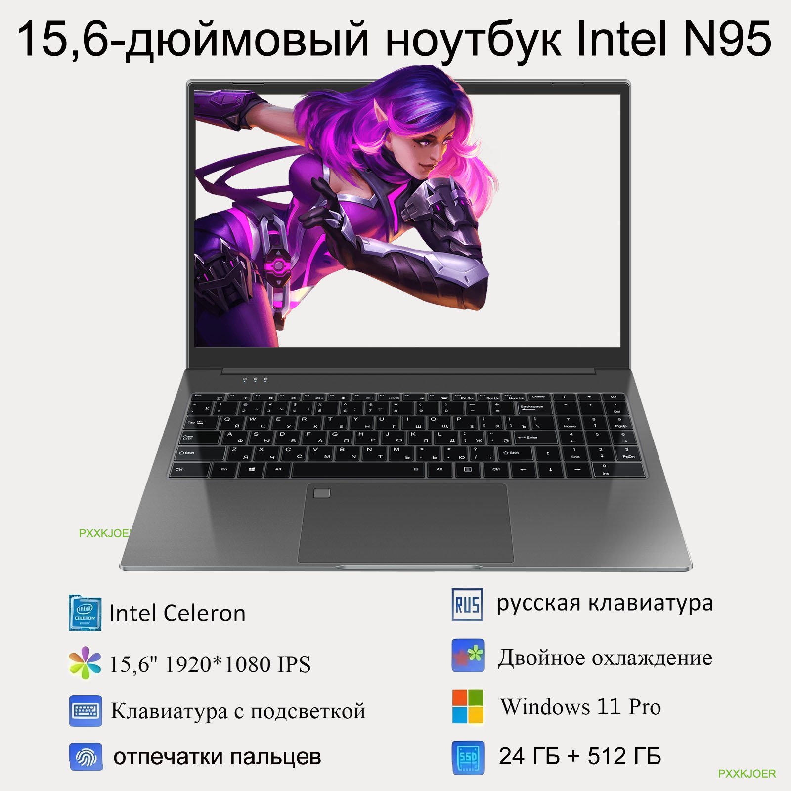 WINGSTIME 15.6inch Touchscreen Laptop N95 24GB Ram SSD 512GB Rom - Image 9