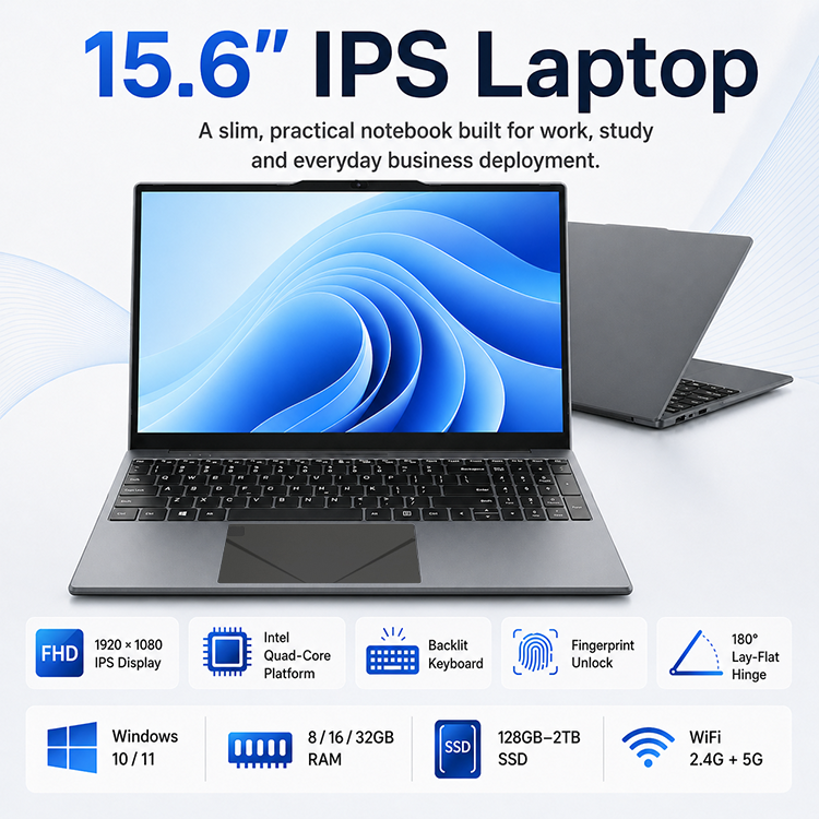 WYSECHY 15.6inch Laptop intel core 3 1215U Ram SSD 512GB Rom M.2 2280 Gray